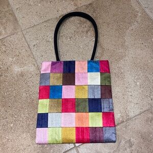 Patchwork Boho Silk Chic Tote Bag Shoulder Bag Purse